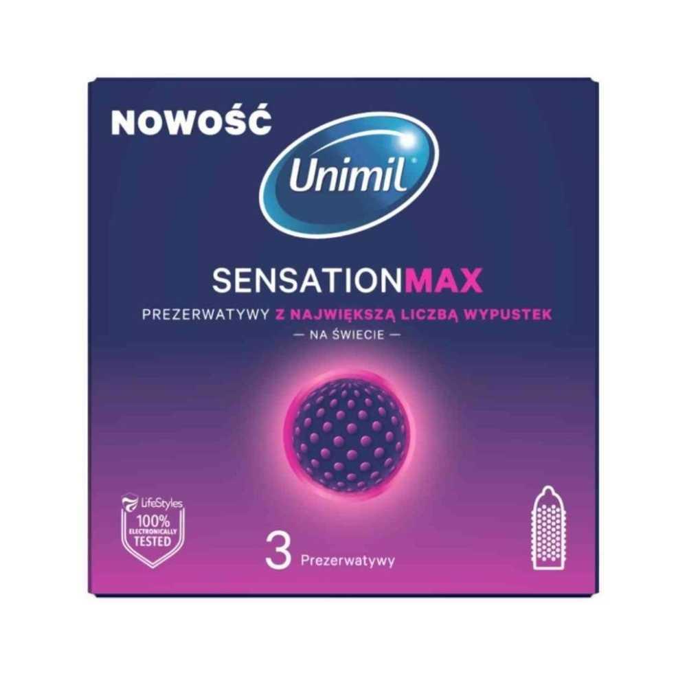 1-Prezerwatywy Unimil Sensation Max kropkowane 53 mm 3 szt.-1