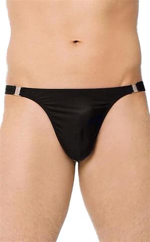 1-Stringi satynowe z rozpięciami SoftLine 4432 czarne M-1