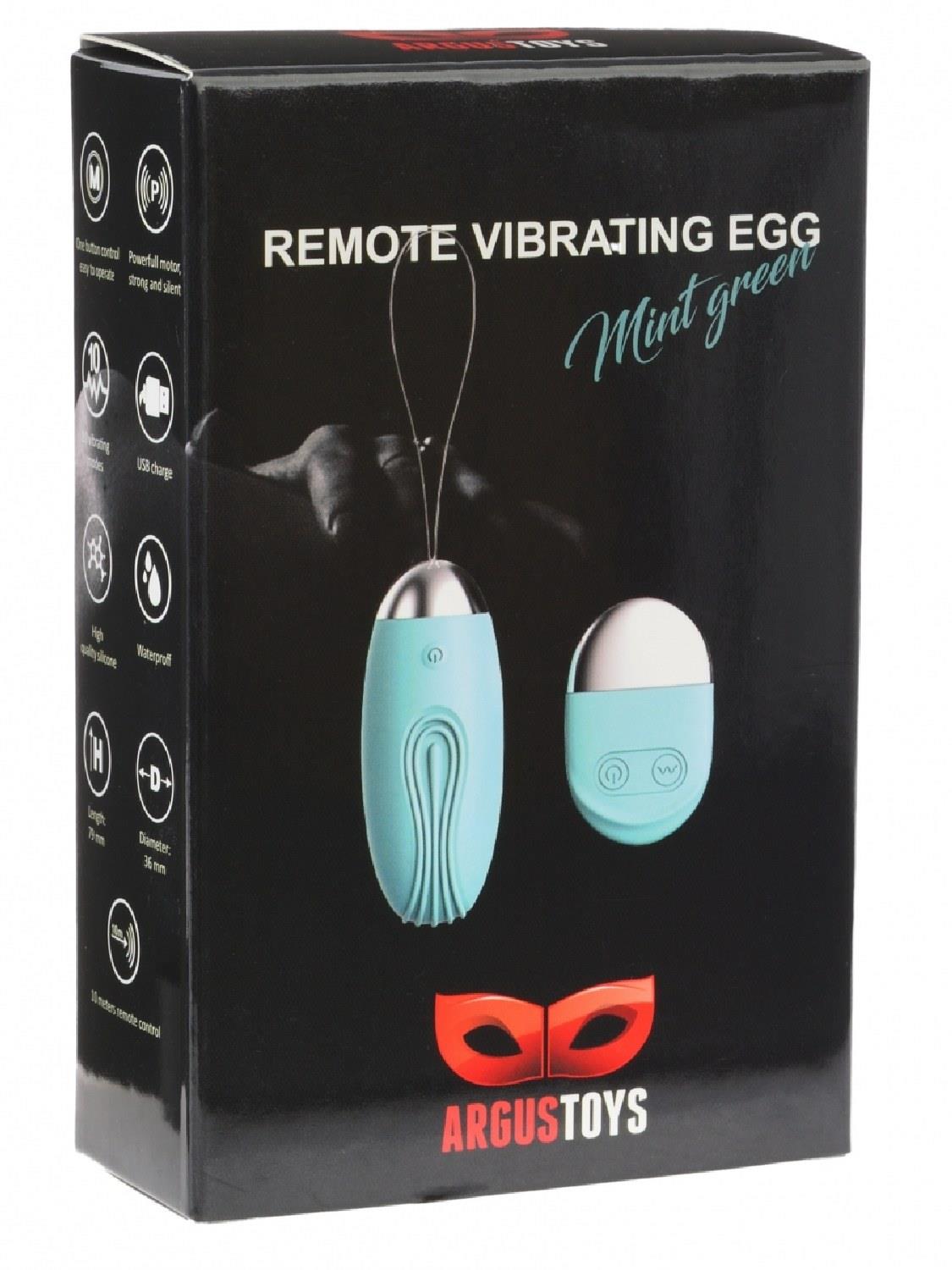 2-Wibrujące jajko zdalne Argus miętowozielone USB 8 cm-2