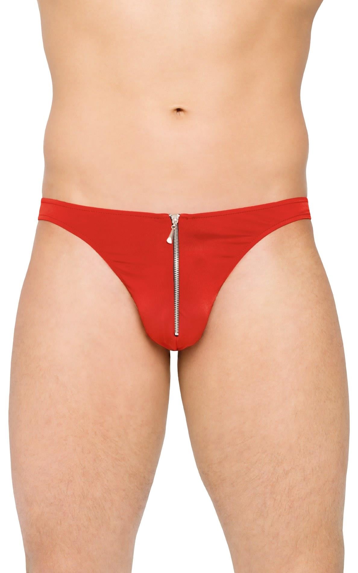2-Stringi męskie z błyskawicznym zamkiem SoftLine 4501 czerwone M/L-2