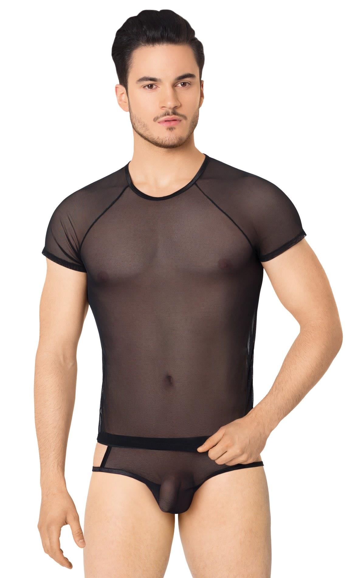 2-Siateczkowa koszulka i szorty SoftLine 4607 czarne XL-2