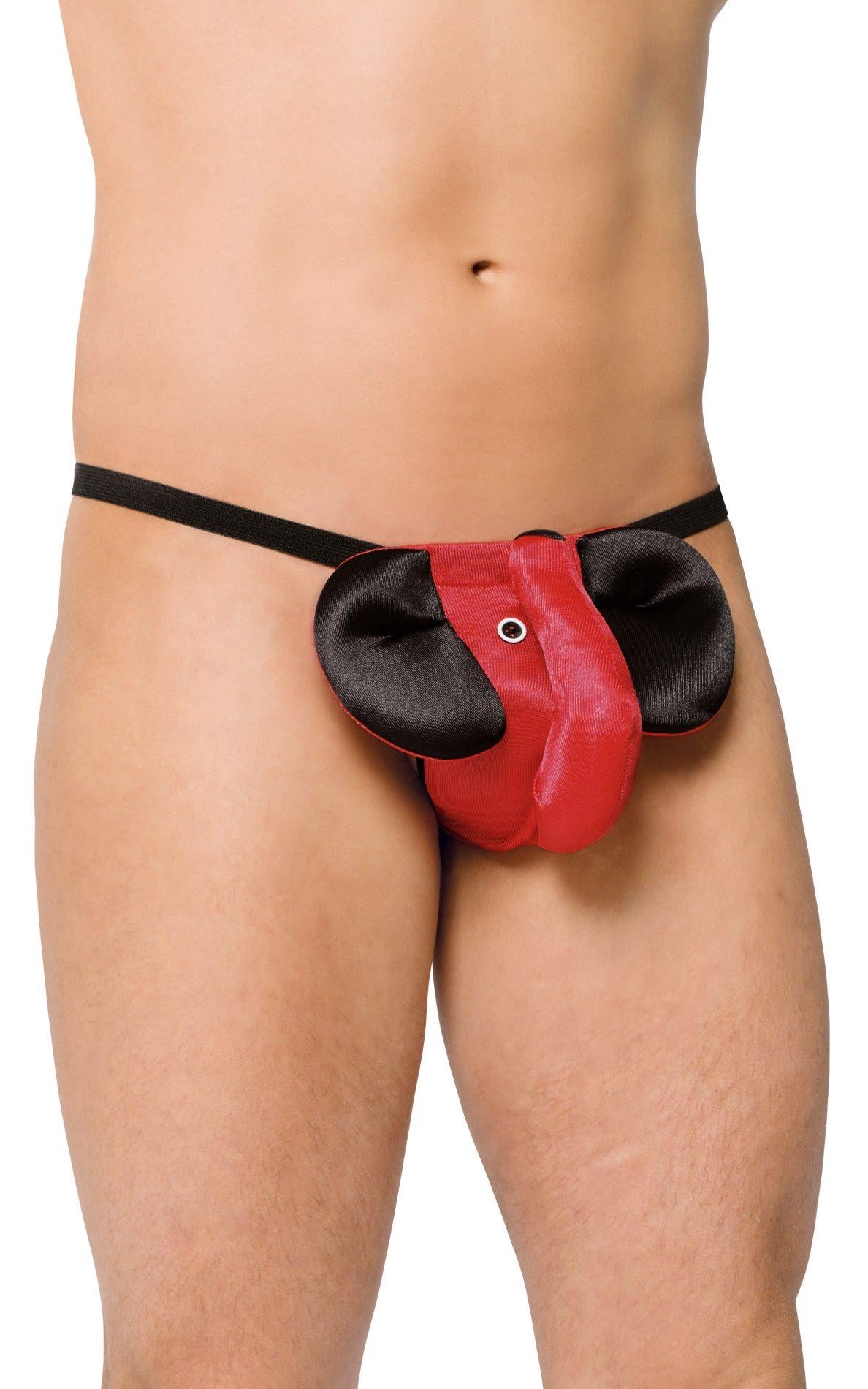 1-Zabawne stringi ze słonikiem SoftLine czerwone S/L-1