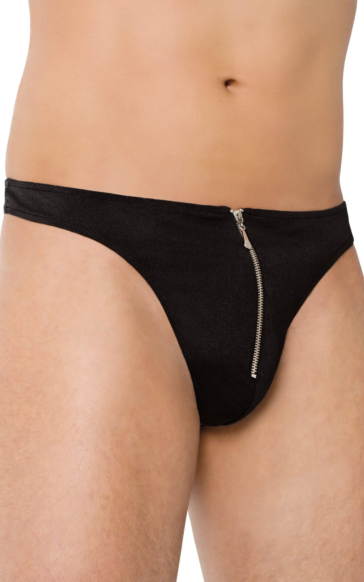 2-Męskie stringi z błyskawicznym zamkiem SoftLine 4501 czarne M/L-2