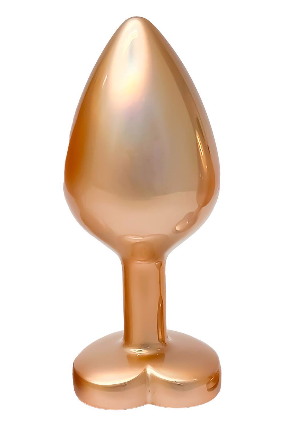 3-Korek analny Gleaming Love złoty matowy średni-3