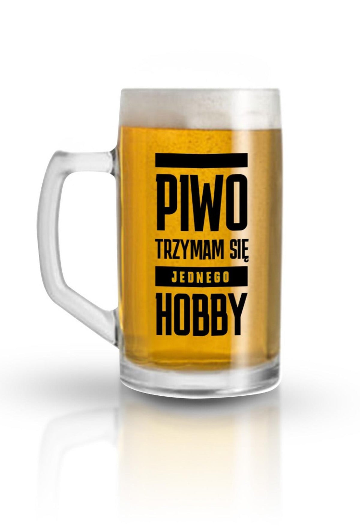 1-Kufel szklany 500ml Piwo Trzymam się Jednego Hobby House of Mugs-1