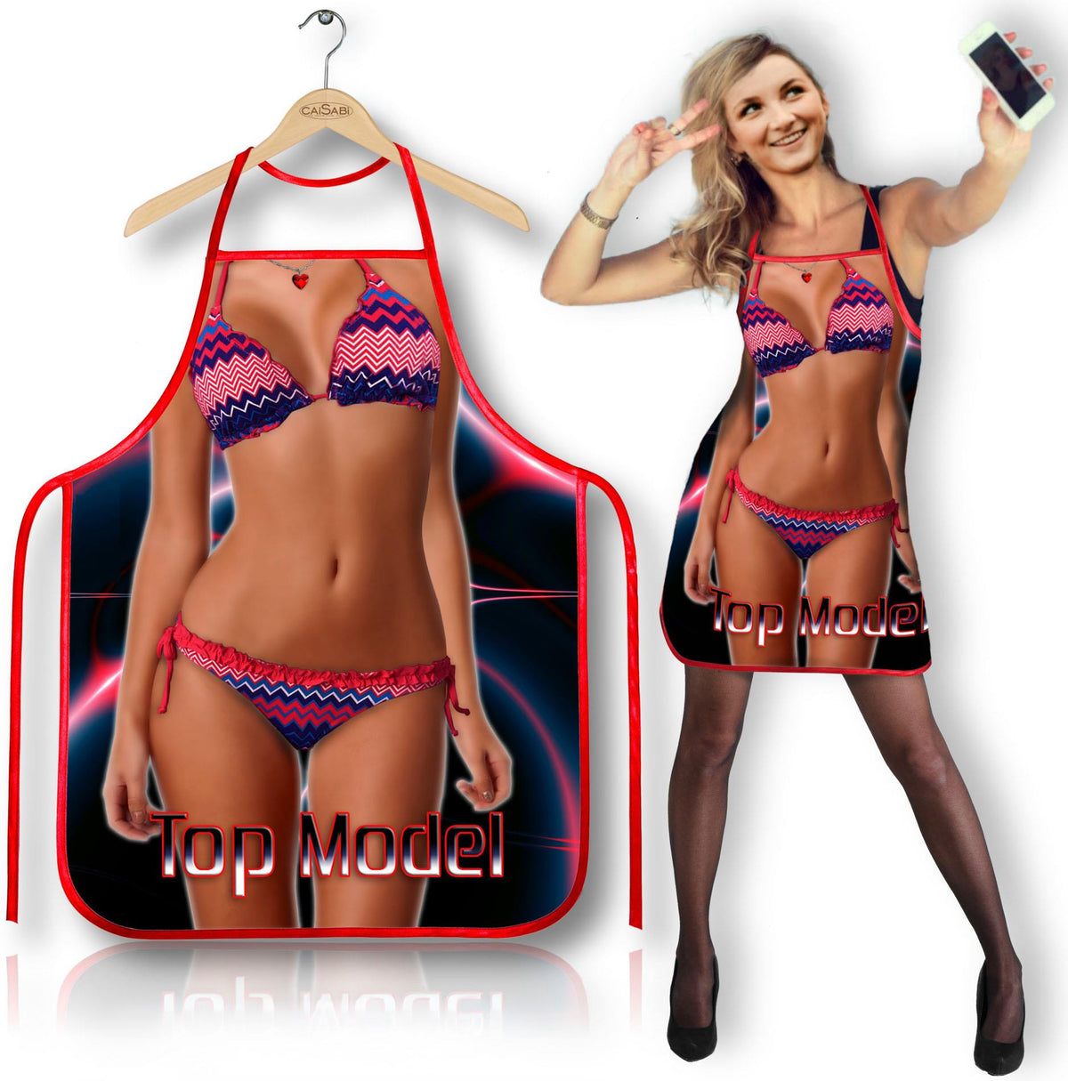 1-Fartuszek Top Model Grammi neonowy z bikini-1