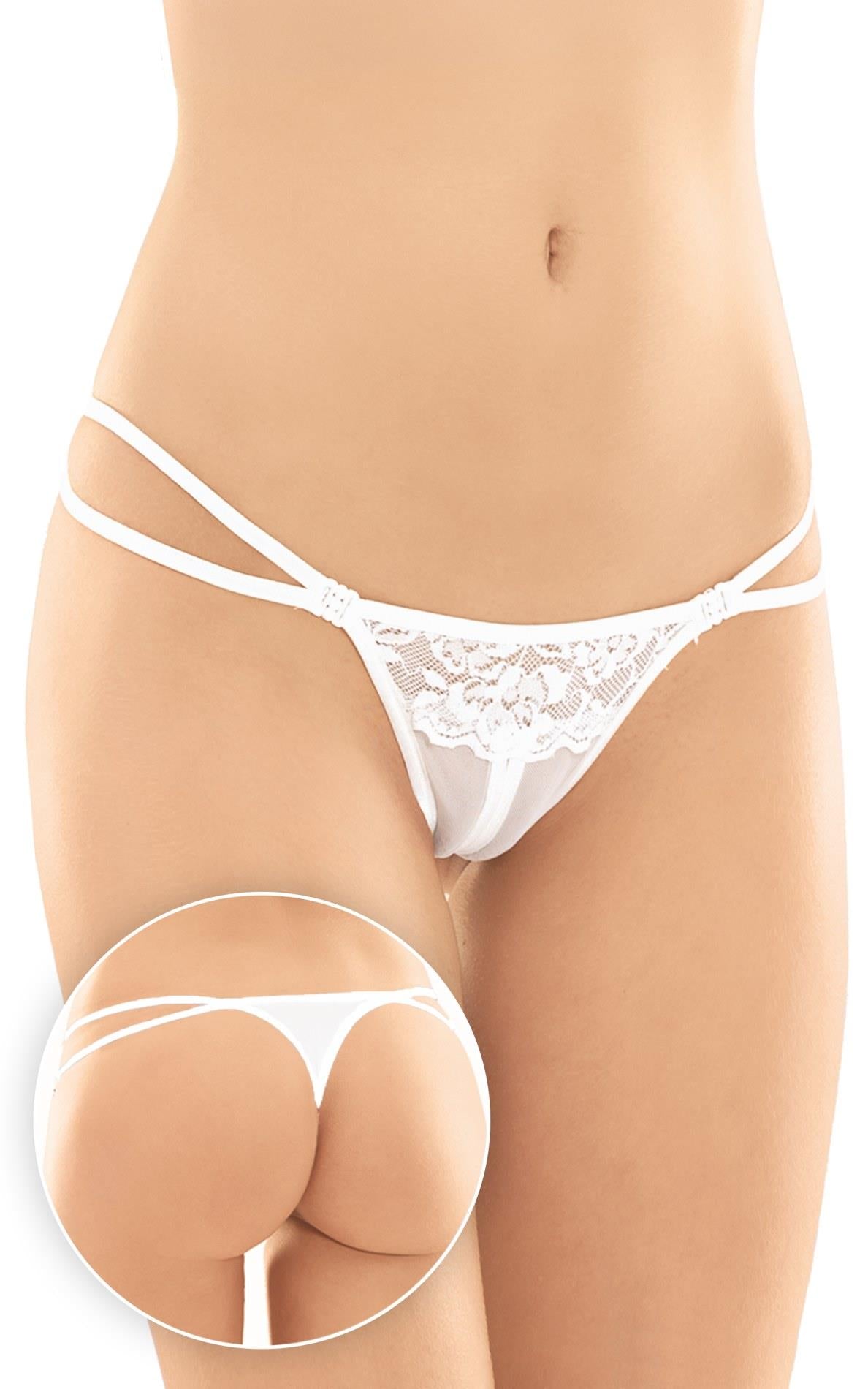1-Stringi erotyczne SoftLine seksowne białe M/L-1