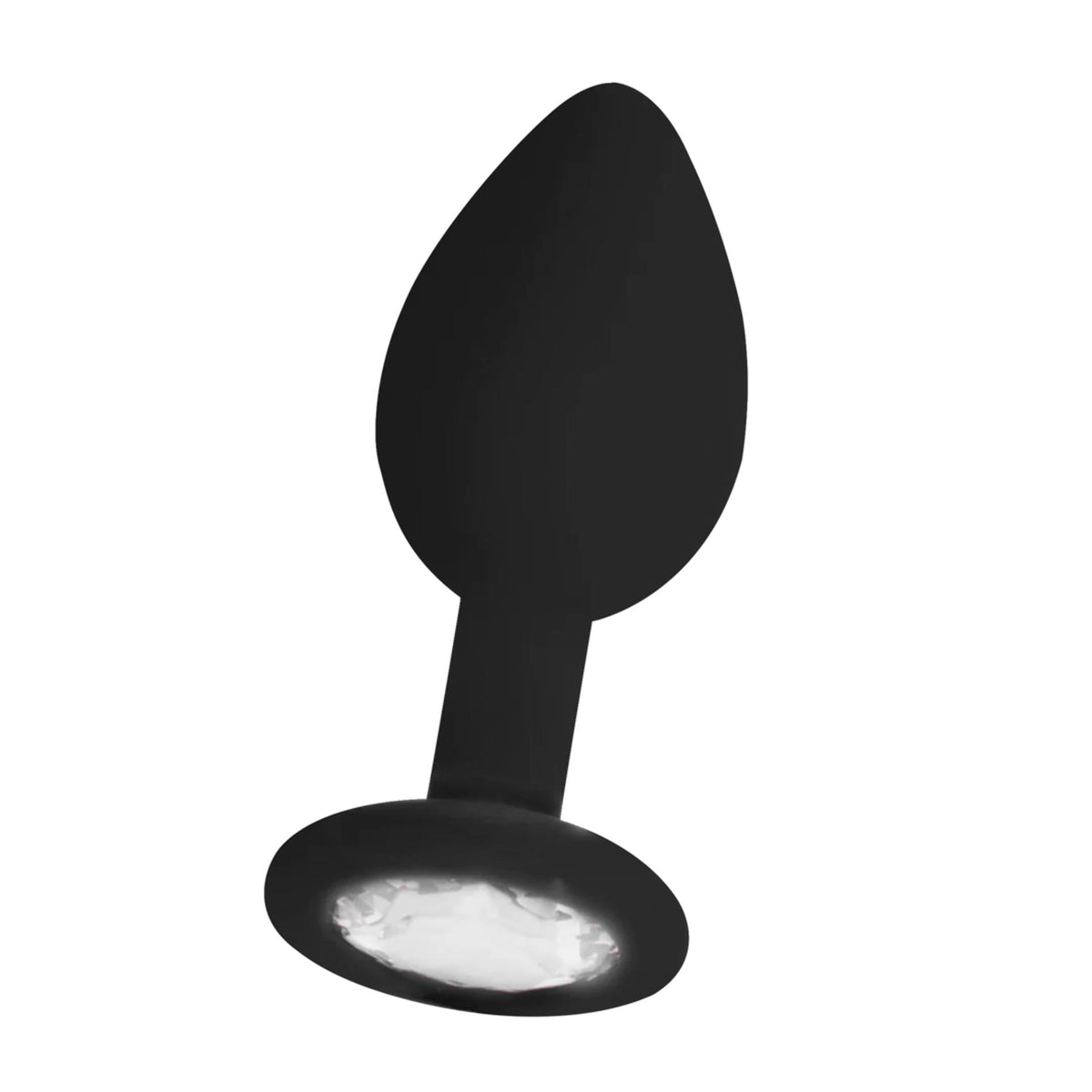 3-Korek analny diamentowy Ouch! silikonowy czarny 7 cm-3