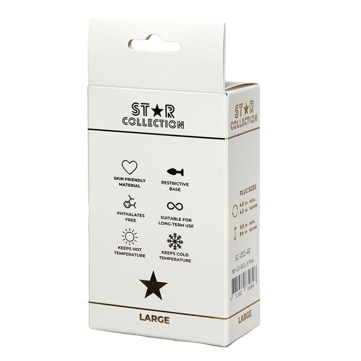 2-Korek analny silikonowy Star Collection różowy L 10cm z kamieniem-2