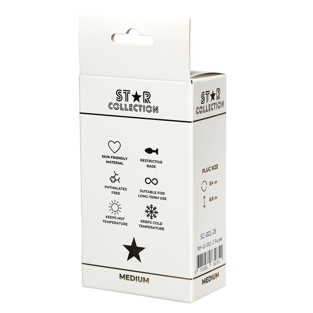 2-Fioletowy silikonowy korek analny M z kryształem Star Collection-2
