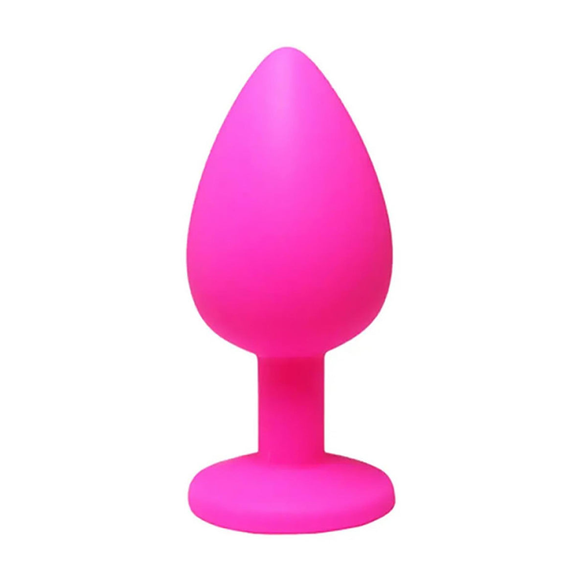 3-Różowy silikonowy korek analny Fantasy średni z białym kryształem 8 cm-3