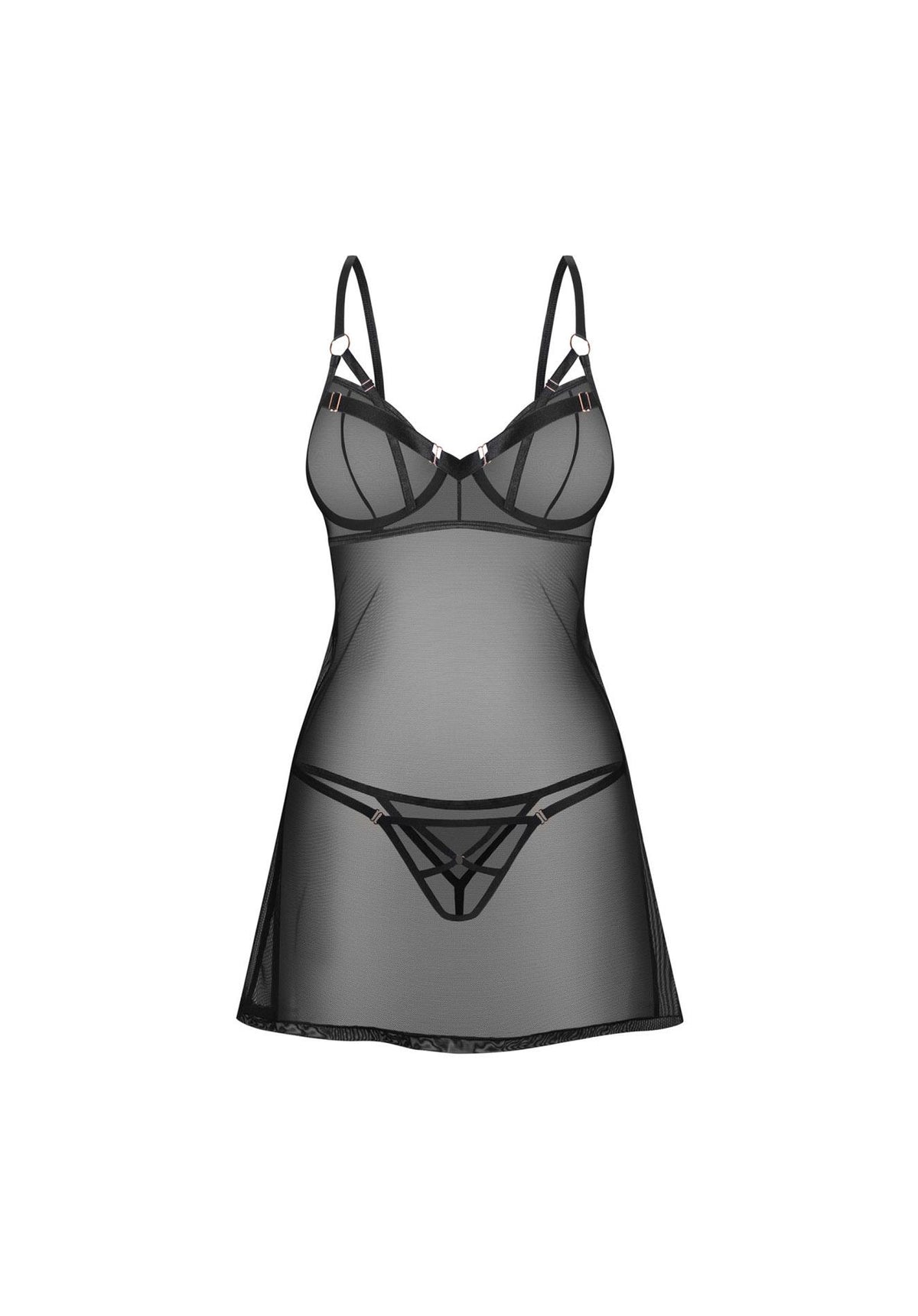 3-Koszulka i stringi Euridia Obsessive czarne XS/S-3