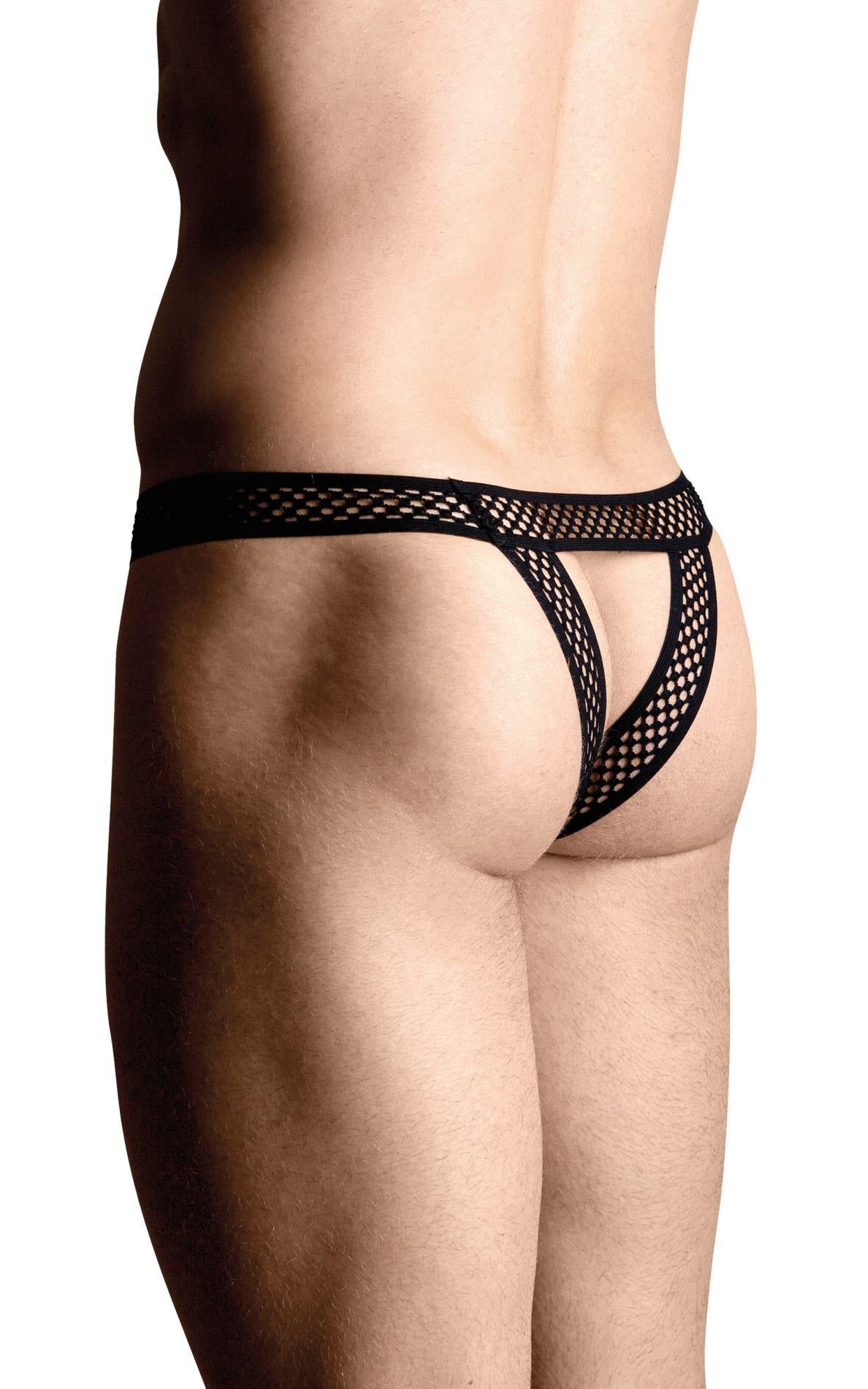 2-Stringi męskie prowokacyjne SoftLine 4486 czarne S/M-2