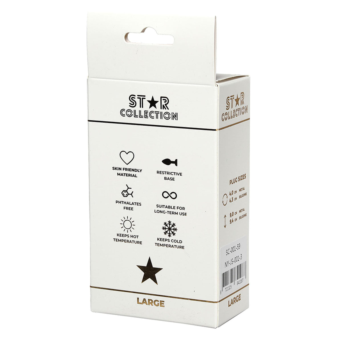 2-Korek analny srebrny metalowy L Star Collection fioletowy kamień 10cm-2