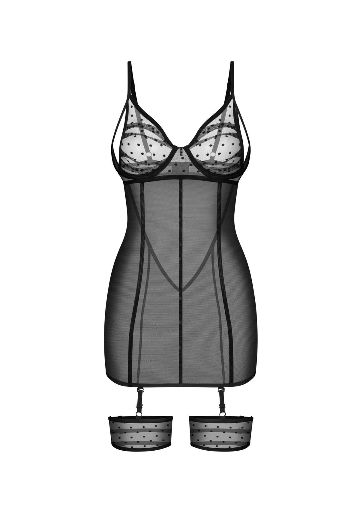3-Koszulka nocna Nuites Obsessive czarna transparentna 2XL/3XL-3