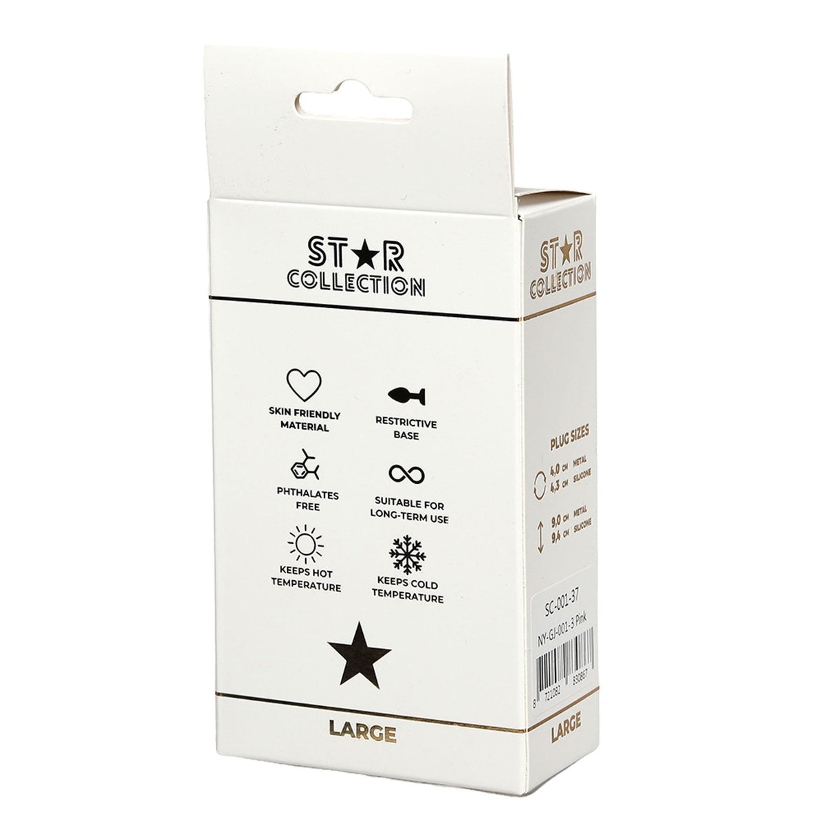 2-Korek analny silikonowy Star Collection różowy L 10cm z kamieniem-2