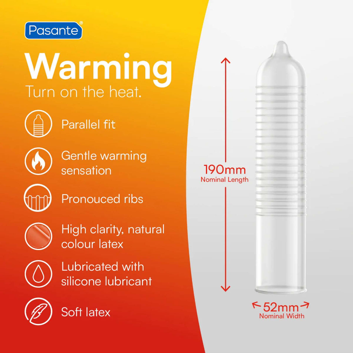 3-Prezerwatywy Pasante Warming rozgrzewające żebrowane 144 szt-3