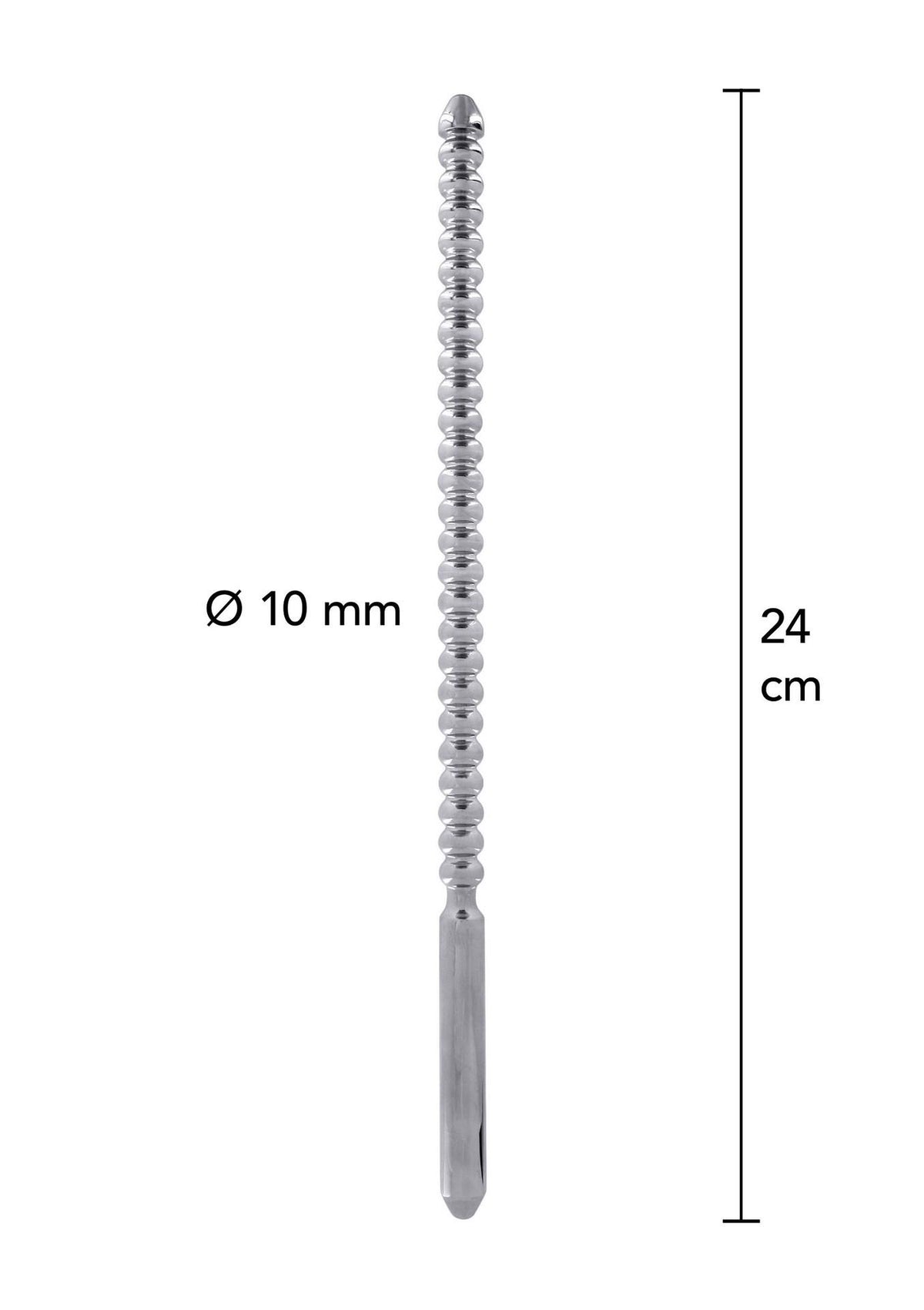 3-Sonda uretralna żebrowana Steel Power Tools srebrna 10 mm 24 cm-3