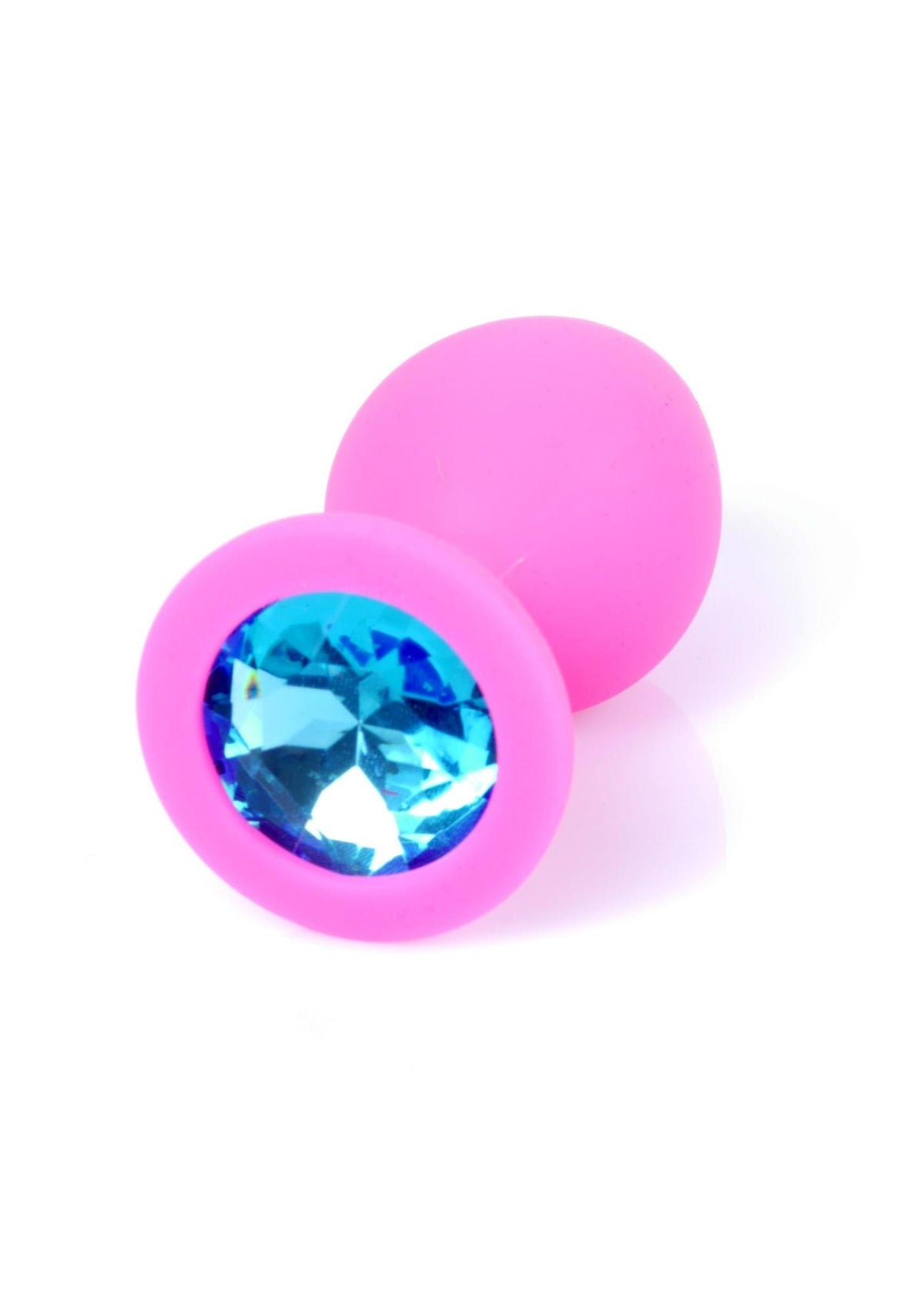 11-Korek analny silikonowy różowy z diamencikiem MyLove Toys 8 cm-11