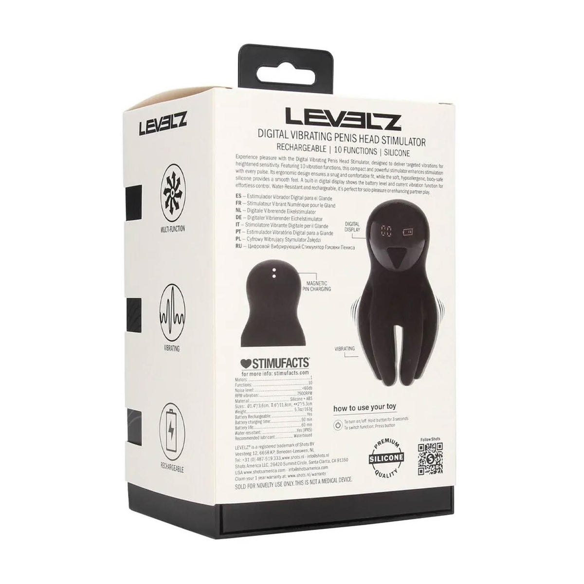 9-Digital Vibrating Silicone Penis Head Stimulator with Tentacles - Black-9
