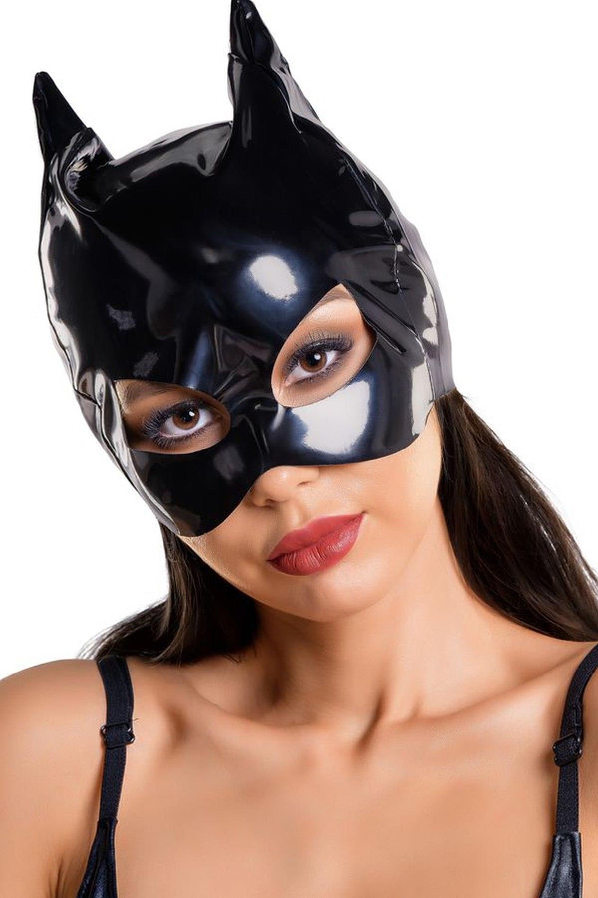 3-Błyszcząca Maska Kota Wetlook Glossy ANN Czarna OneSize-3