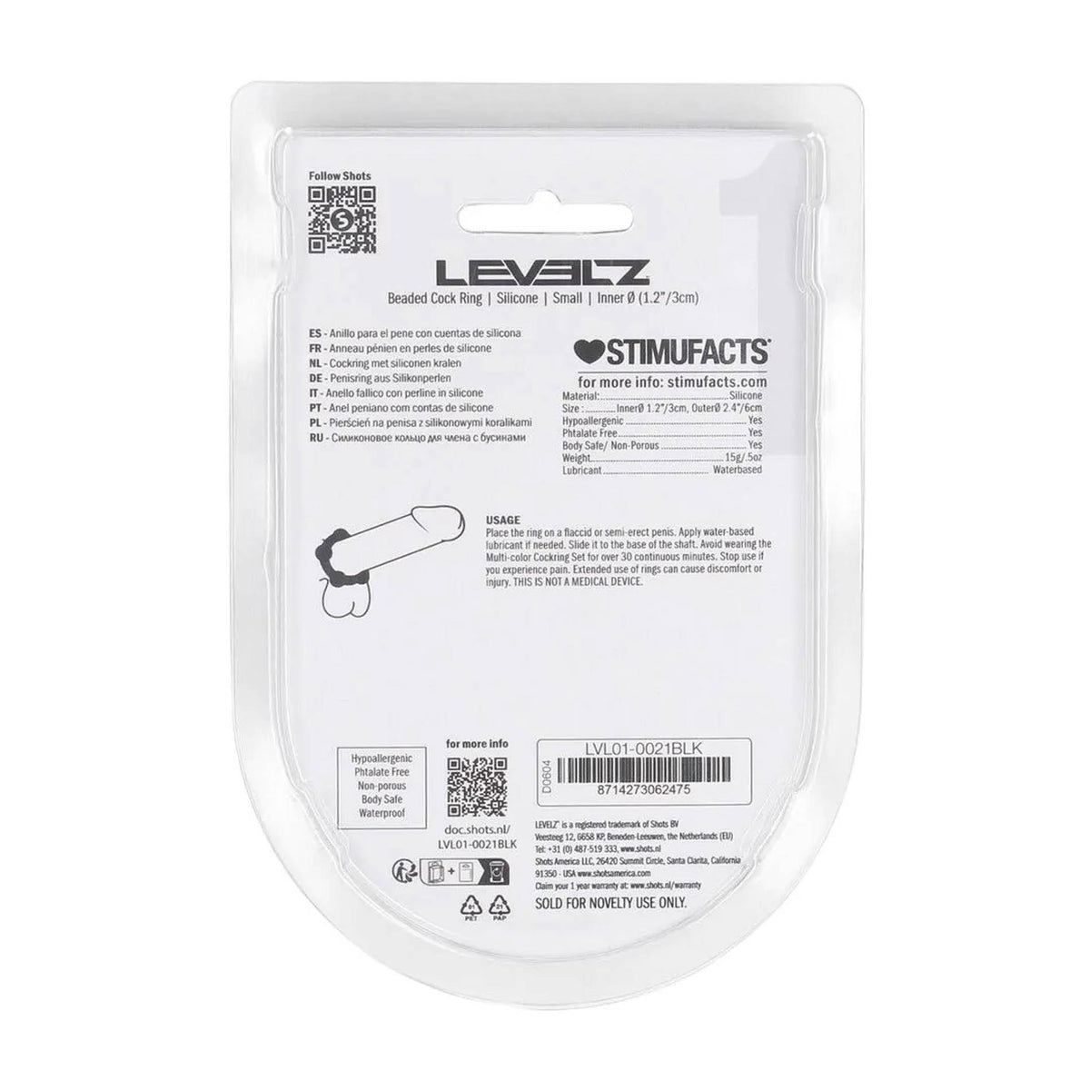 5-Pierścień erekcyjny silikonowy koralikowy Levelz S 3cm czarny-5