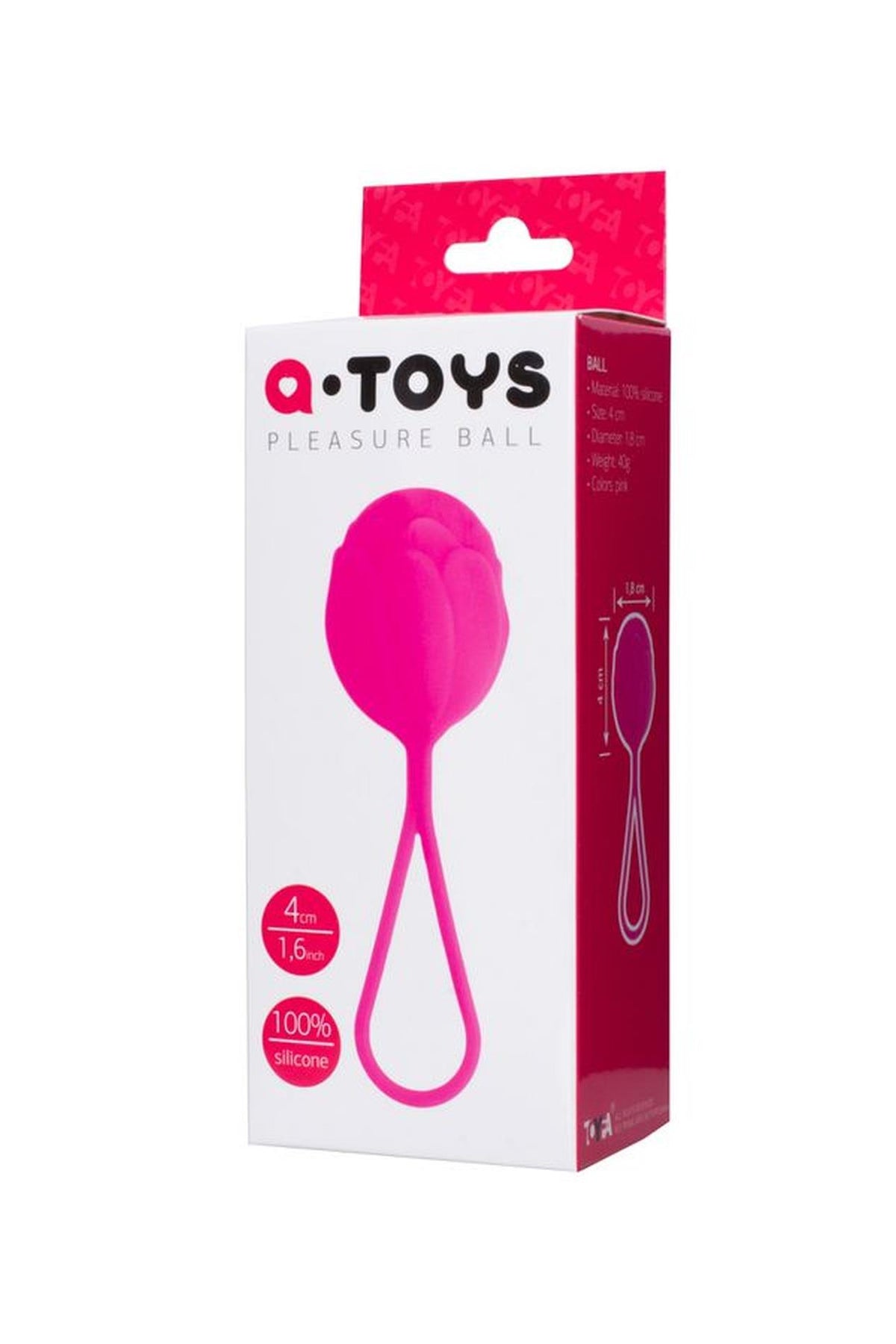 3-Kulki waginalne silikonowe A-Toys Rosi różowe 3.5 cm-3