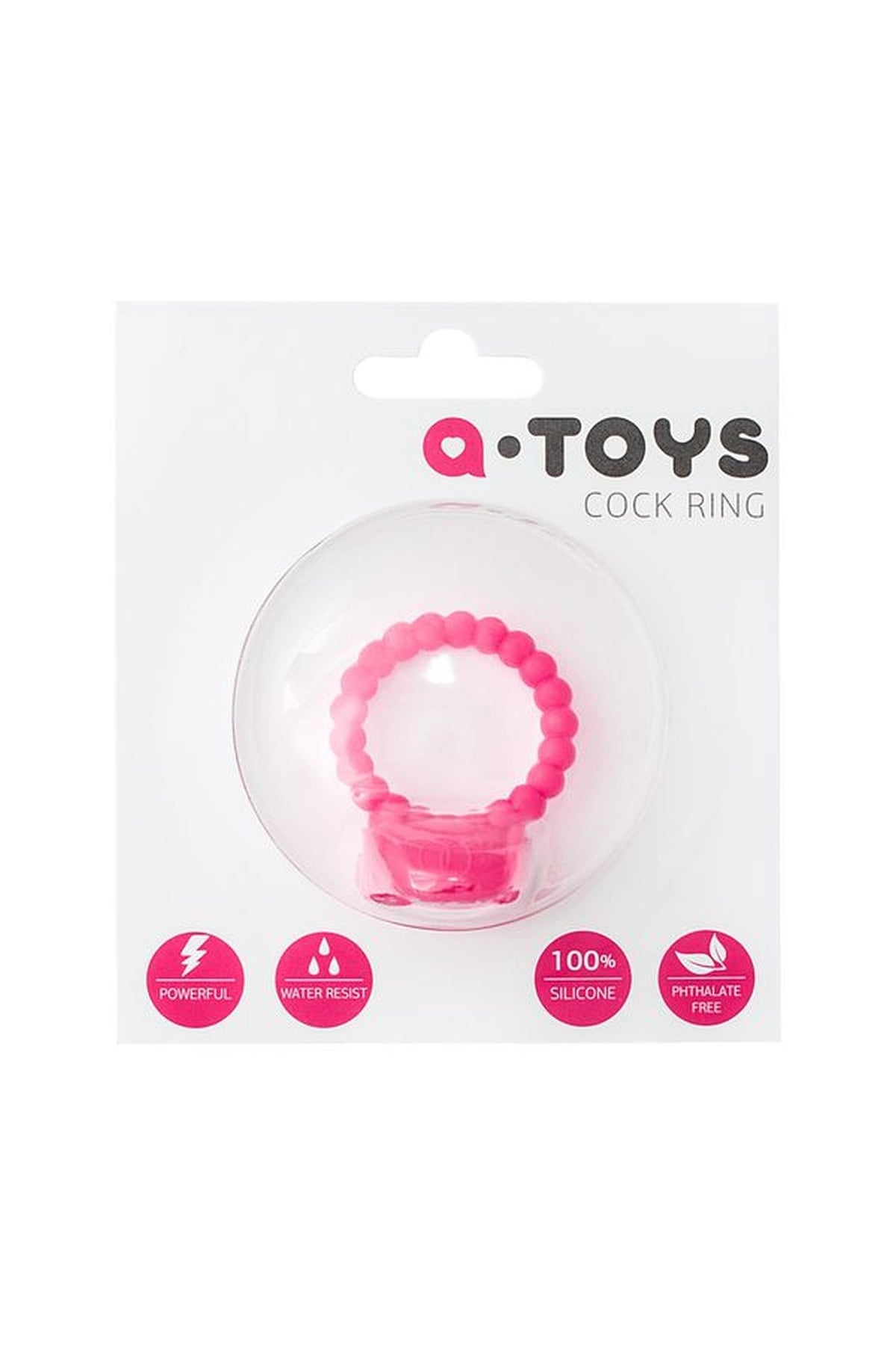3-Silikonowy wibrujący pierścień erekcyjny AToys różowy 3.5 cm-3