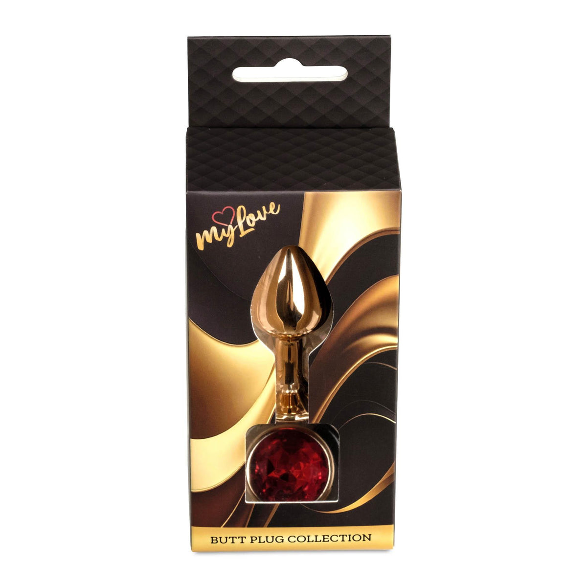 10-Biżuteria analna stalowa z diamentem MyLove Toys czerwona 7 cm-10