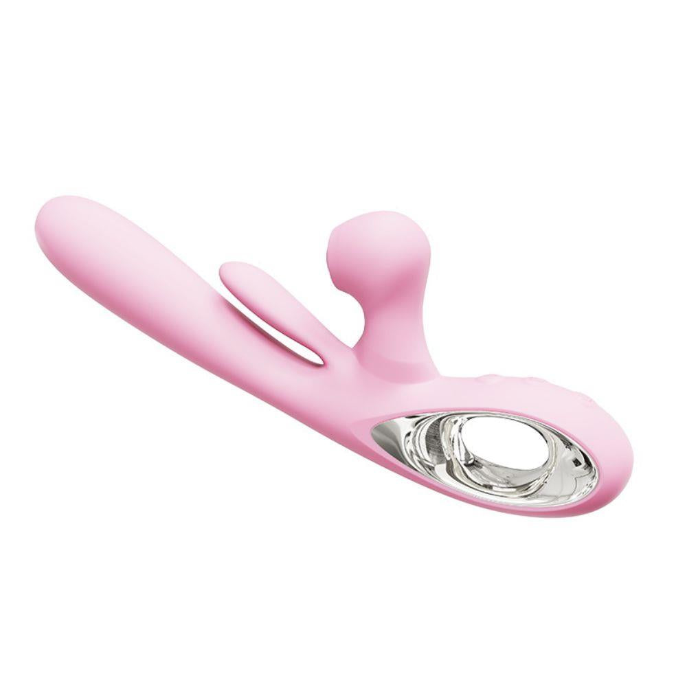 4-Wibrator króliczek różowy Bliss Bunny z uderzeniami silikonowy USB-4