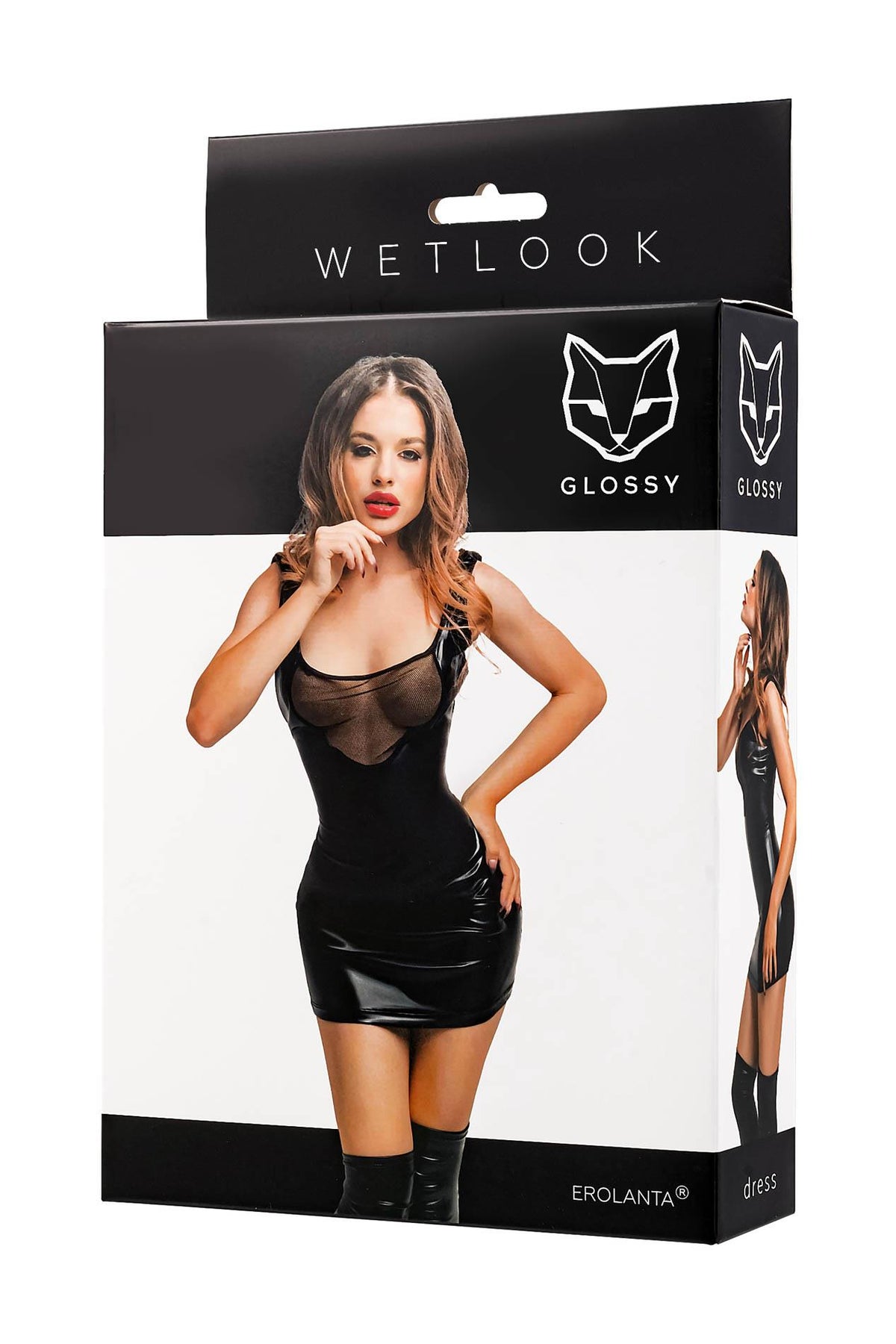 5-Sukienka wetlook Glossy Rimma czarna XL-5