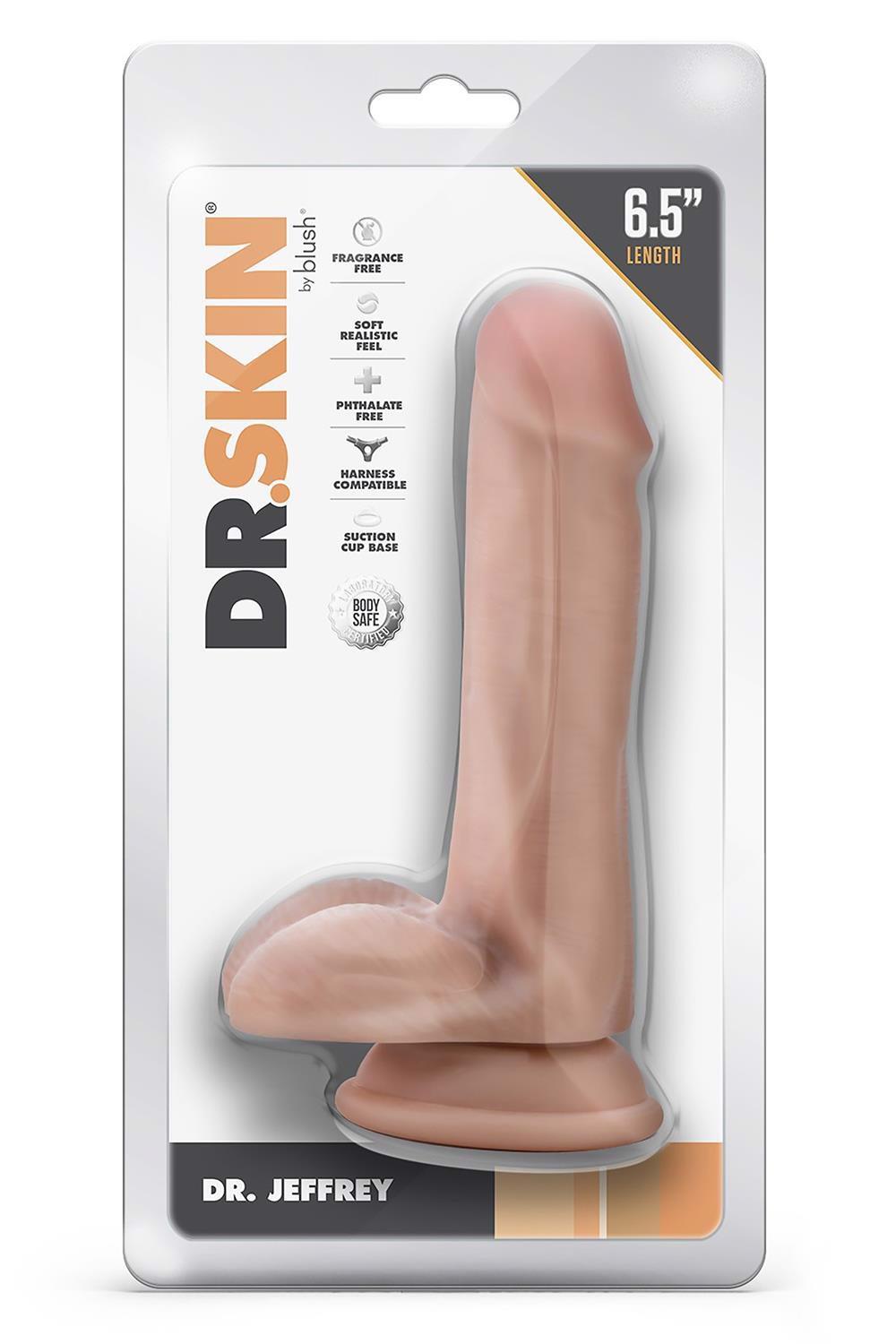 4-Dildo realistyczne Blush Dr Jeffrey z jądrami beżowe 16 cm-4