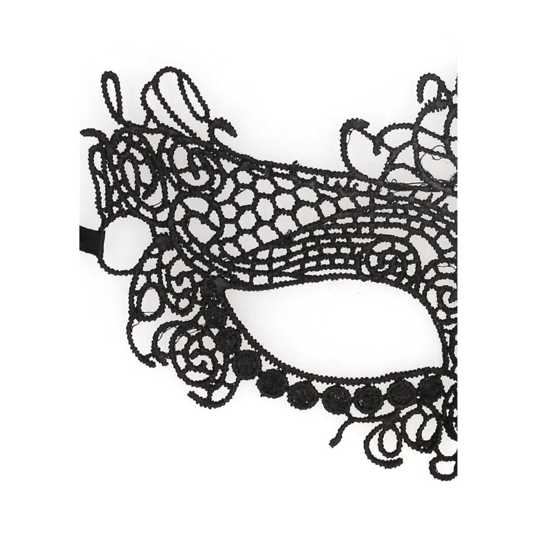 4-Maska koronkowa Ouch Queen czarna 23 cm-4