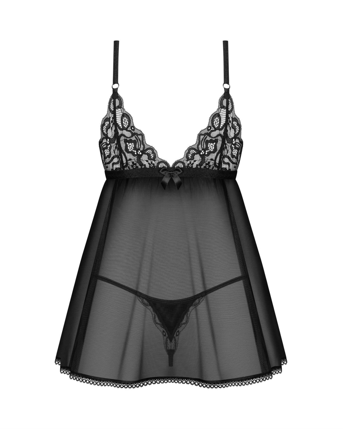 7-Koronkowy babydoll Blomentis z stringami Obsessive M/L-7