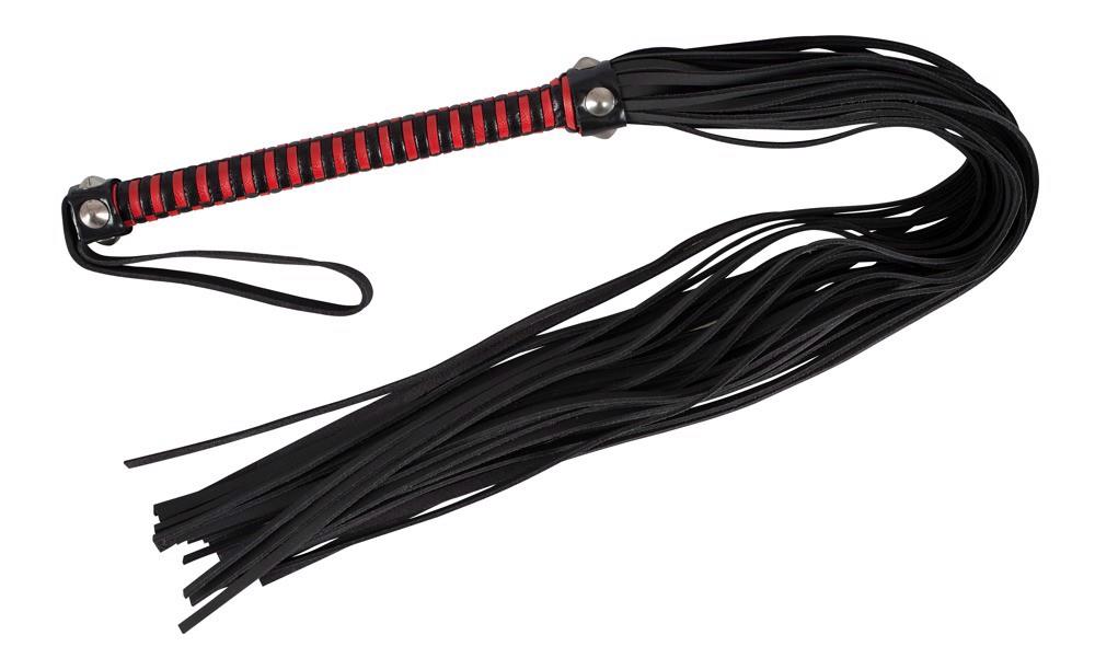 5-Flogger skórzany ZADO czarno czerwony 76 cm-5