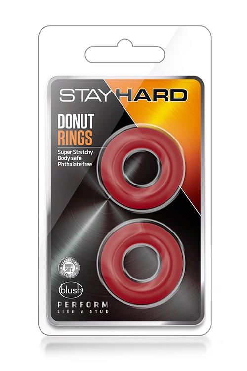 5-Pierścień erekcyjny Stay Hard Donut Rings Blush czerwony TPE 2 szt-5