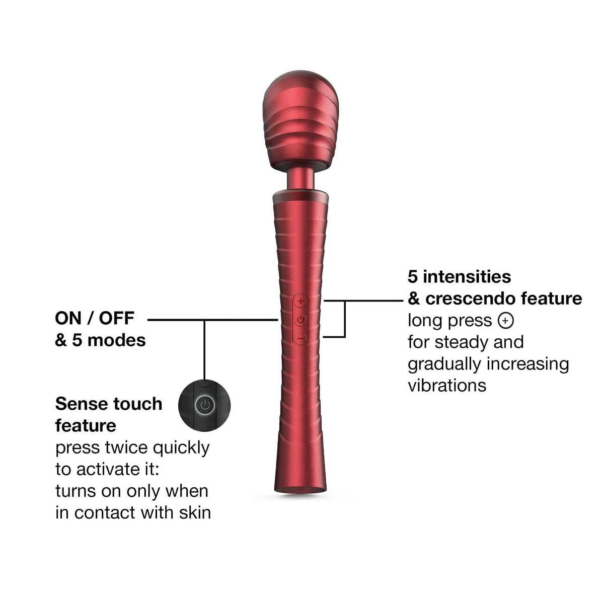 6-Masażer wibracyjny Man.wand Edgy czerwony silikonowy 30 cm-6