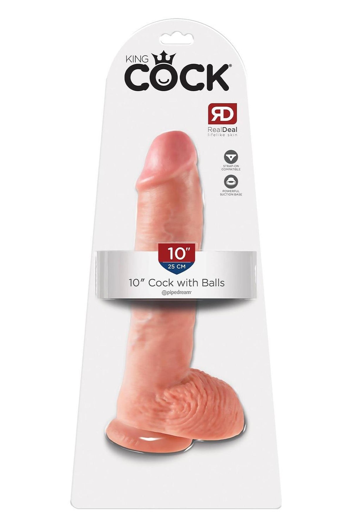 5-Dildo realistyczne King Cock 25 cm z jajami jasne Pipedream-5