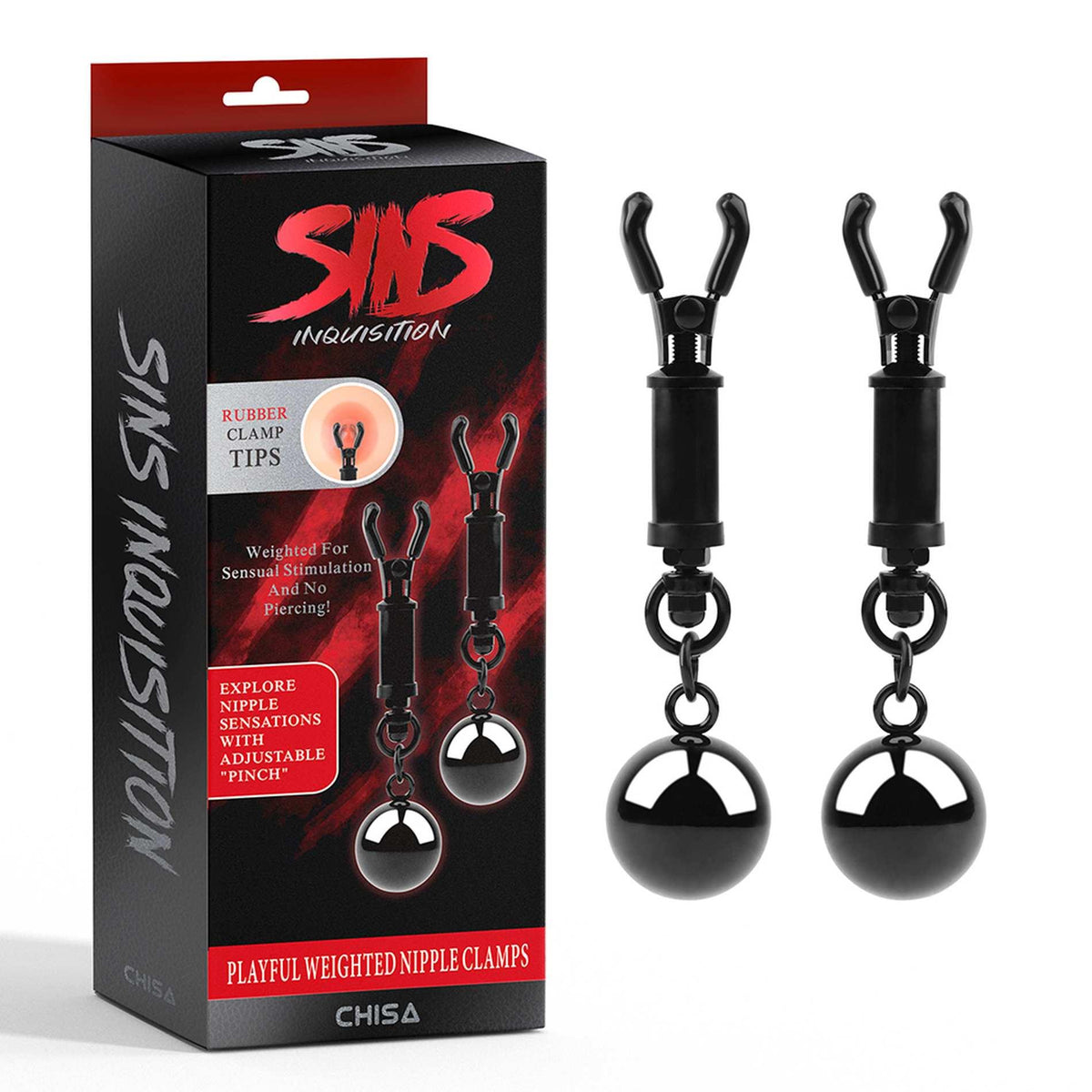 5-Obciążone metalowe klipsy na sutki Sins-5