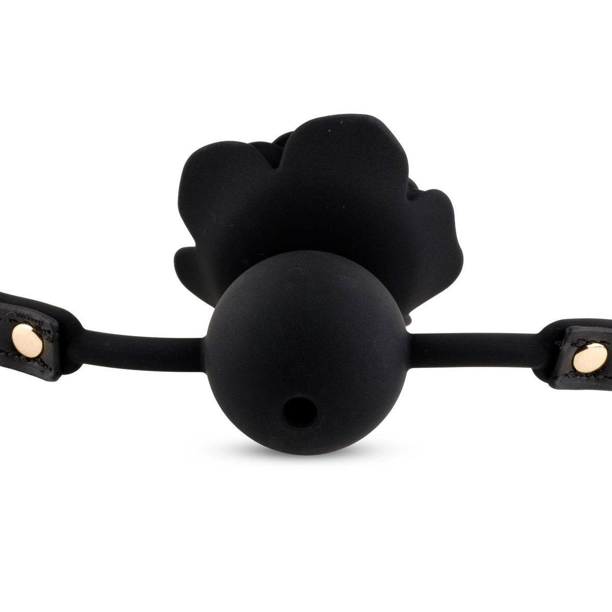 6-Knebel silikonowy Black Rose z różą i kanałem 4,2 cm-6