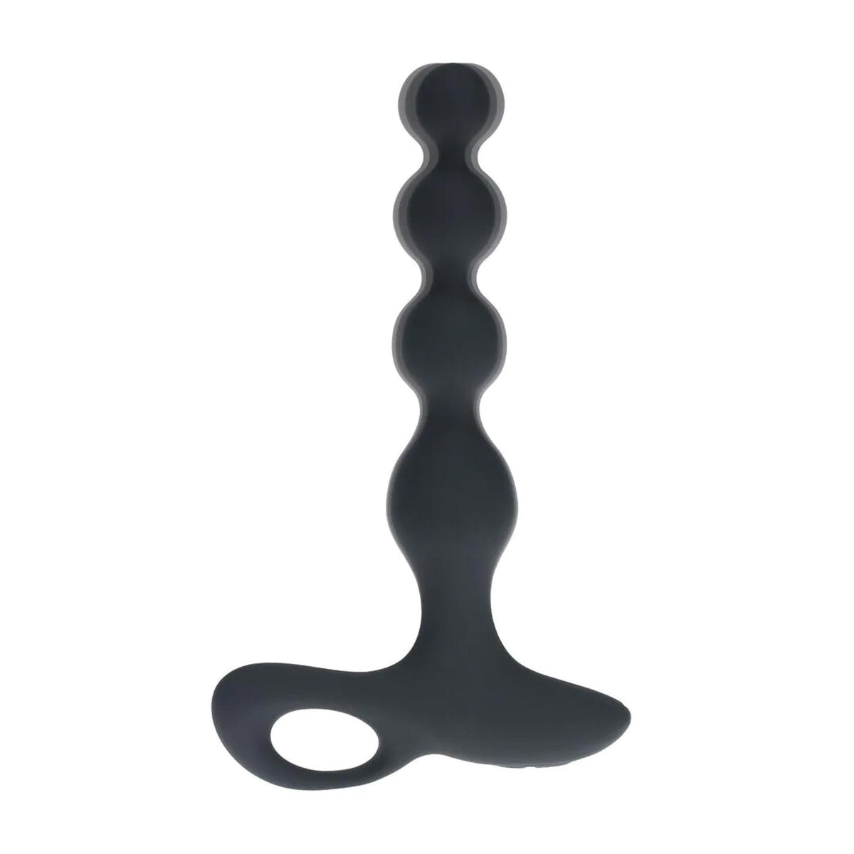 9-Wibrujący koralikowy korek analny silikonowy Levelz czarny 20 cm-9