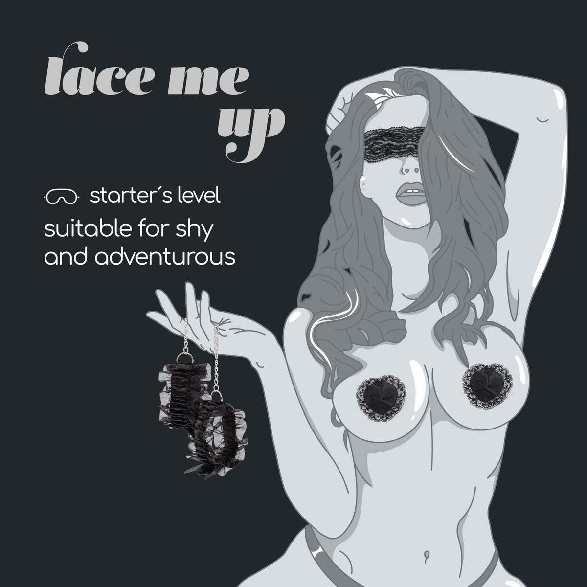 7-Koronowy Zestaw Bondage Lace Me Up Crushious Czarny-7
