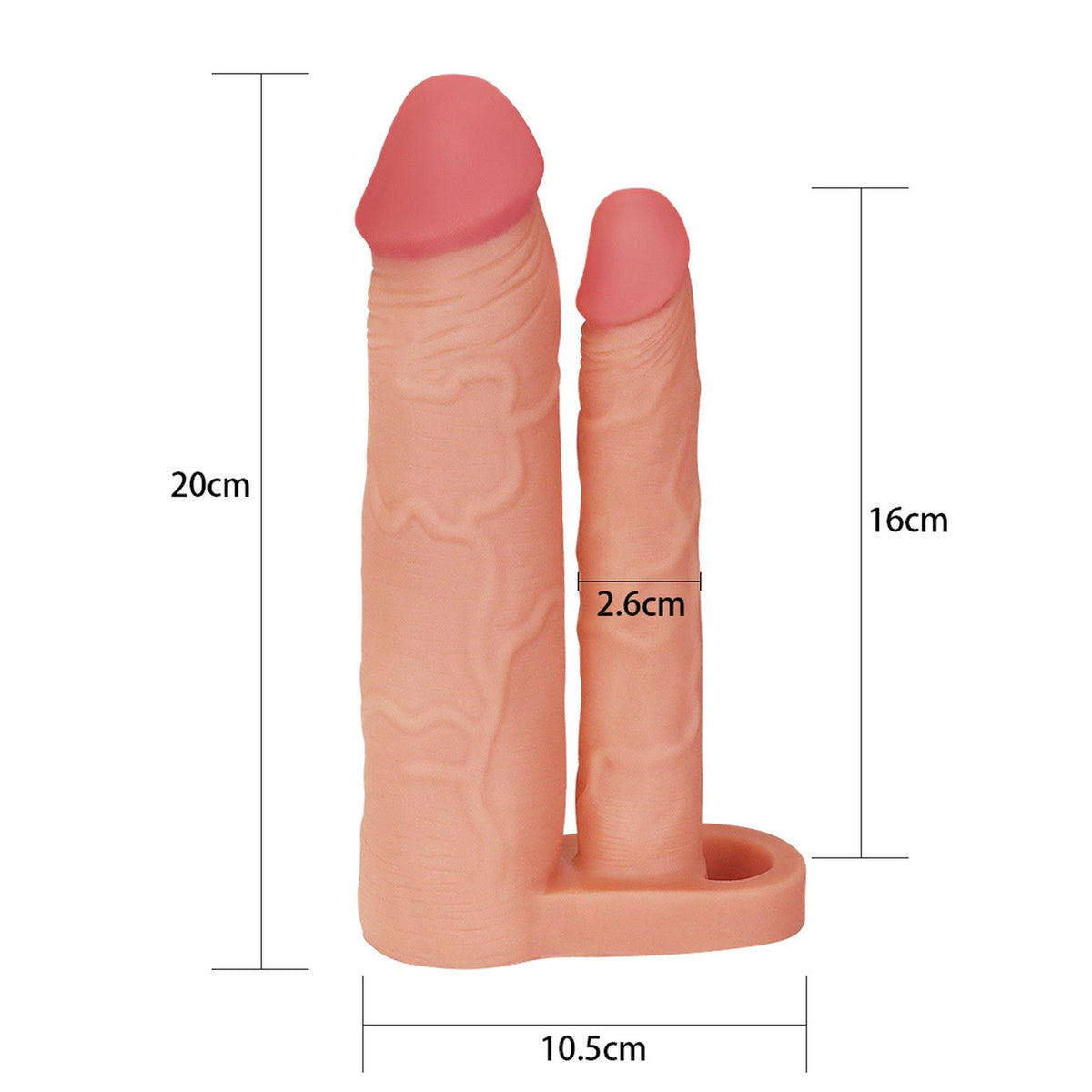 7-Add 2"" Pleasure X Tender Double Penis Sleeve-7