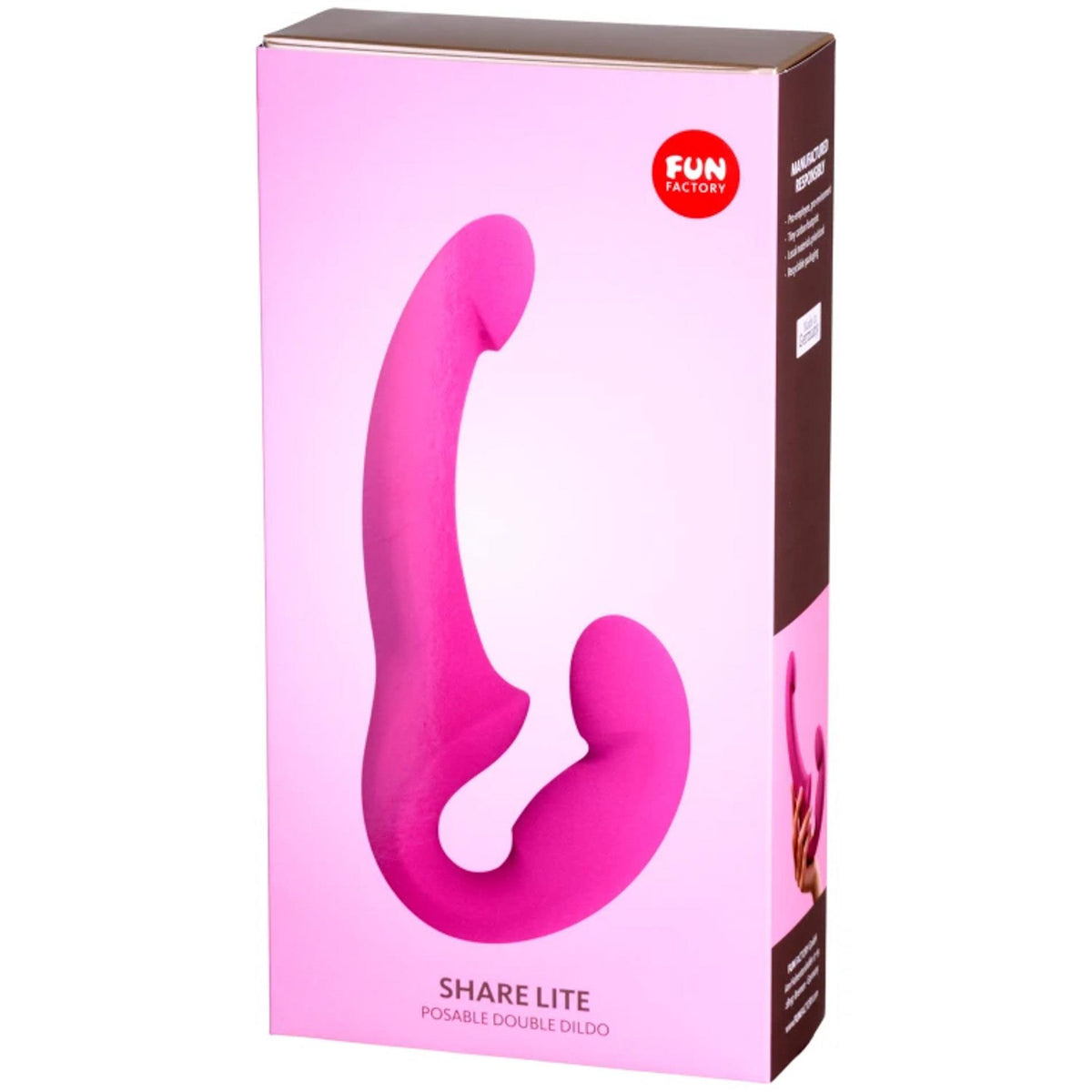 6-Dildo podwójne Share Lite Fun Factory bez uprzęży czarny 30 cm-6
