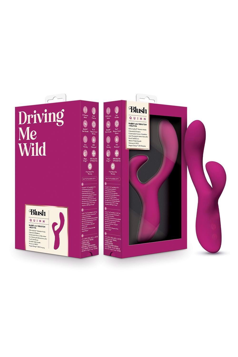 6-Wibrator króliczek Blush Quinn bordowy silikonowy USB 23 cm-6