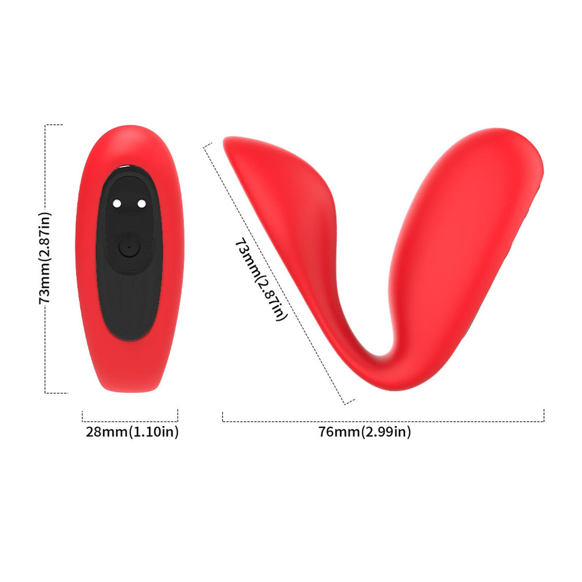 8-Wibrator Ultrasonic Wave silikonowy czerwony USB-8