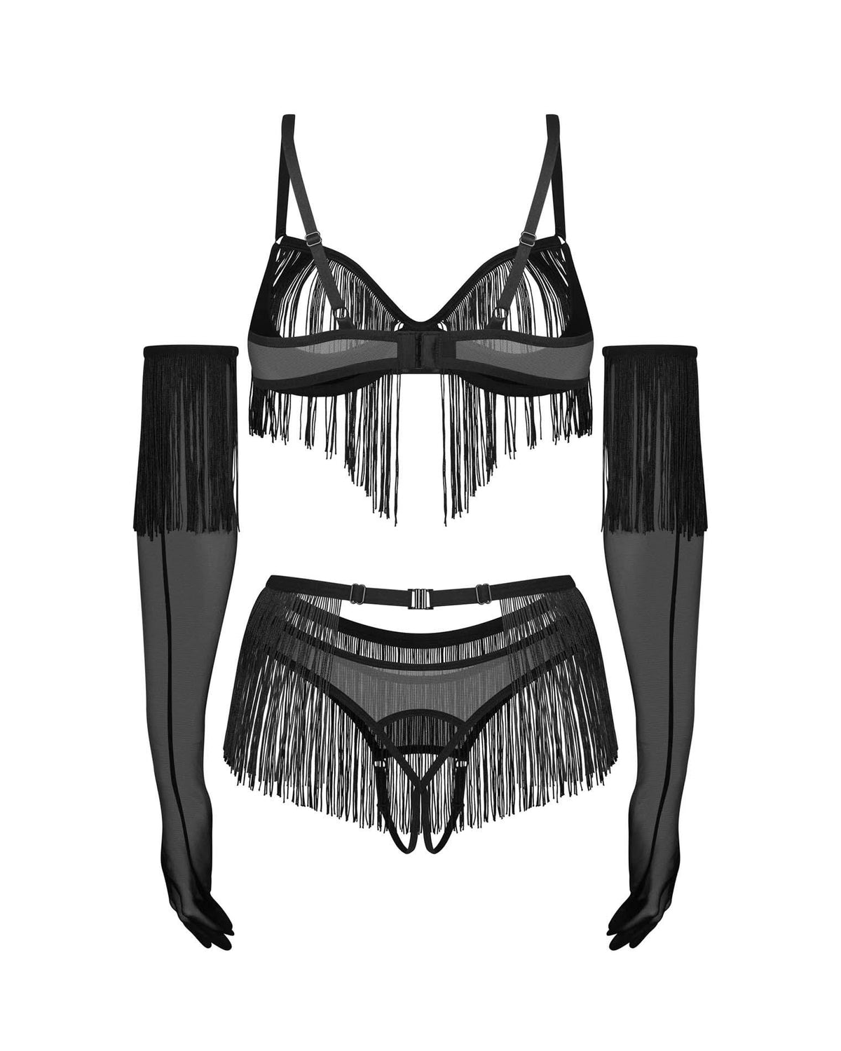 6-Obsessive Rossay Black komplet otwarty czteroczęściowy L XL-6
