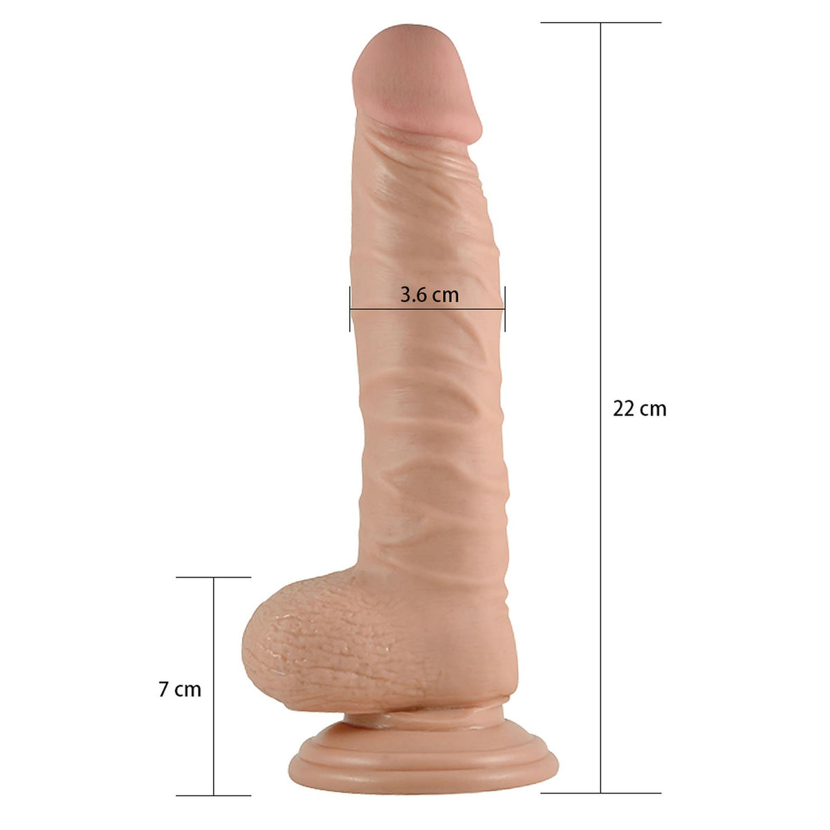 7-8.5"" Real Extreme Dildo Flesh-7