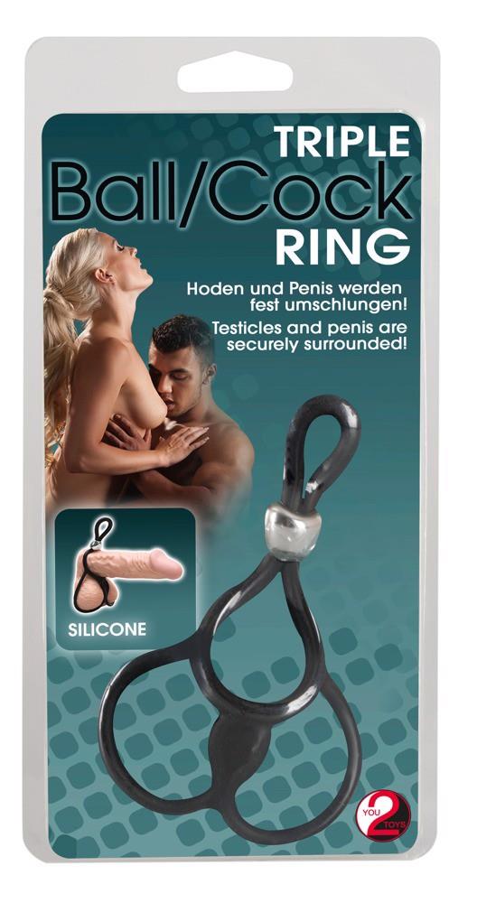 6-Pierścień erekcyjny You2Toys silikonowy z pierścieniami jąder 13 cm czarny-6