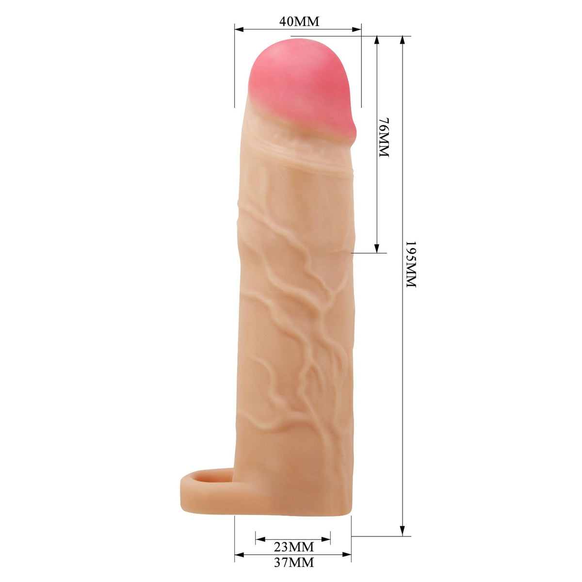 9-Przedłużka na penisa Pretty Love Gerd Flesh TPR 76 mm-9